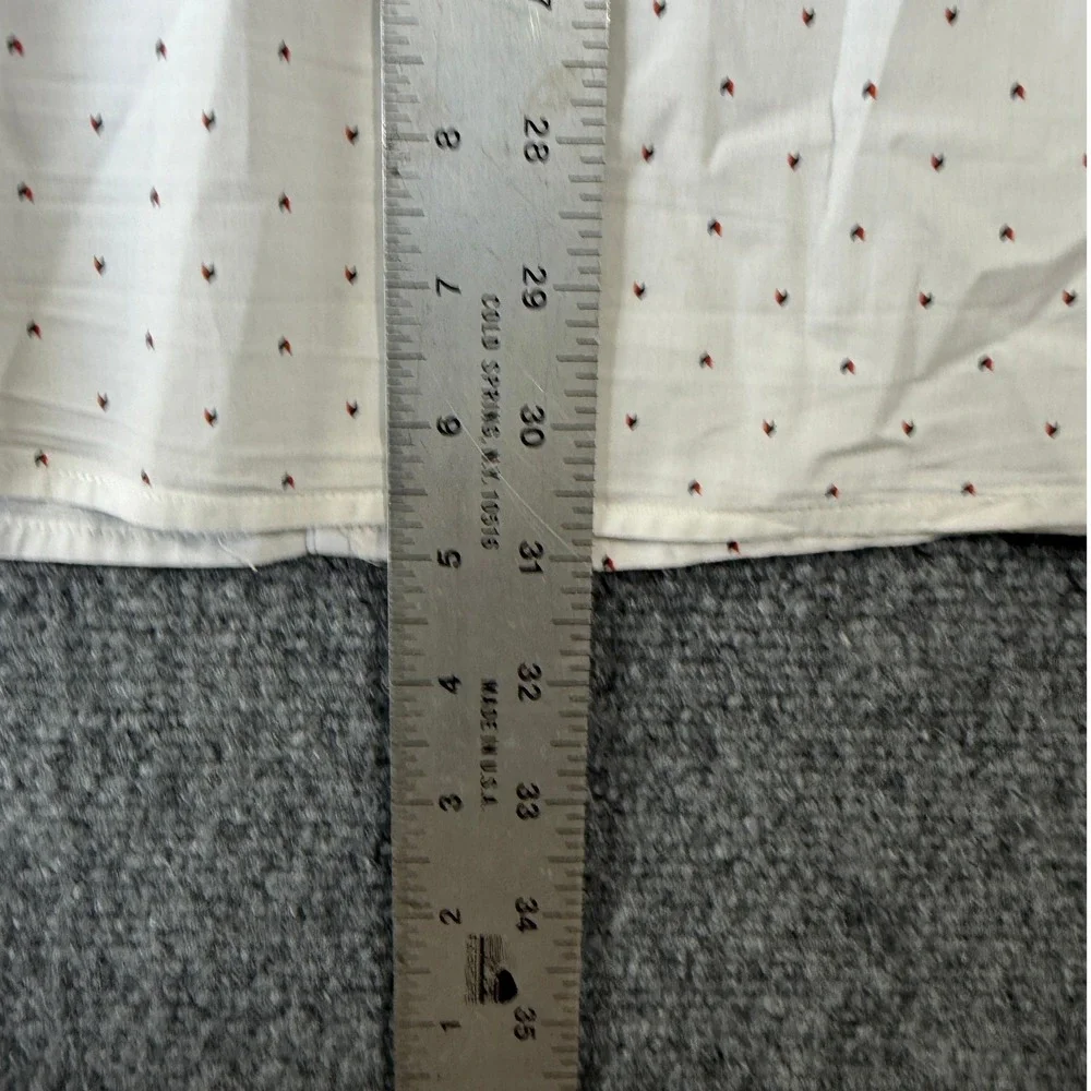 Banana‎ Republic Mens Soft Wash Standard Fit Button Down Shirt Red Dot L